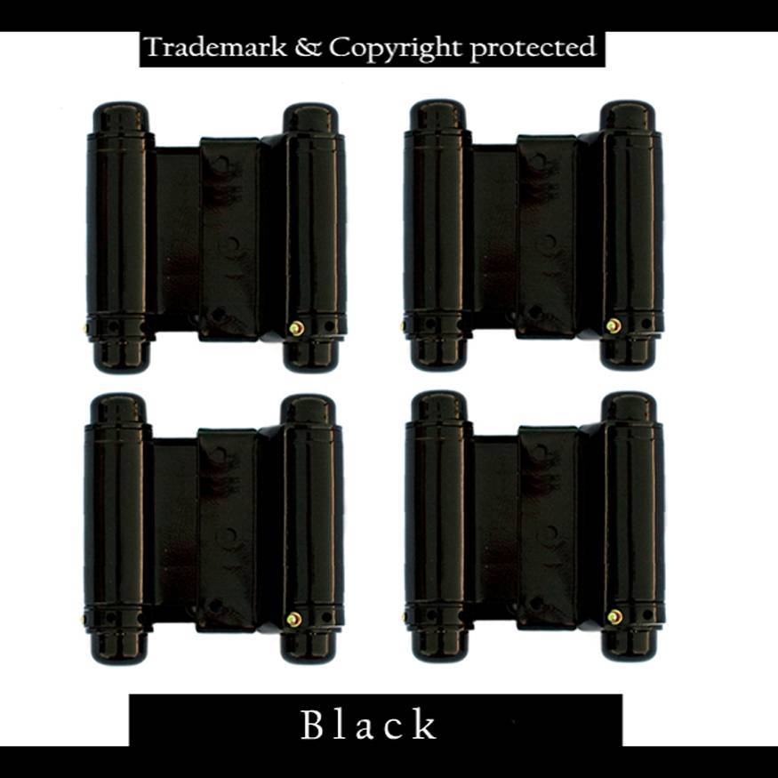 Double Acting Spring Hinges 3 Black 4pk Set Swinging